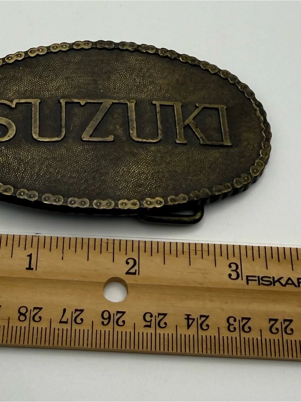 Embossed Brown Leather Belt Buckle - Men's Accessory